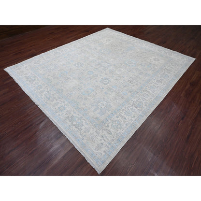 Oushak And Peshawar Wool Hand Knotted Rug Grey 8.4x9.9 -O020916