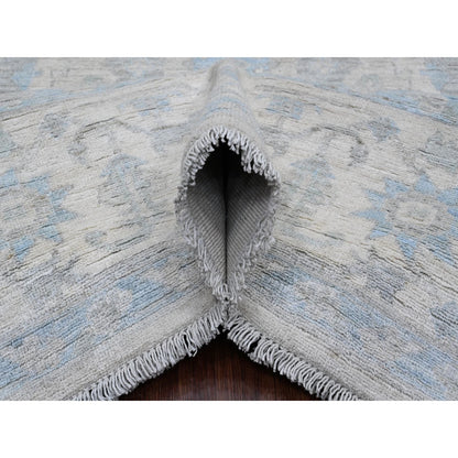 Oushak And Peshawar Wool Hand Knotted Rug Grey 8.4x9.9 -O020916
