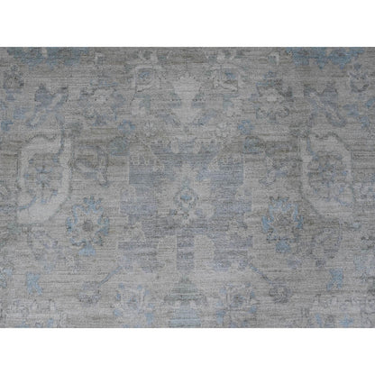 Oushak And Peshawar Wool Hand Knotted Rug Grey 8.4x9.9 -O020916