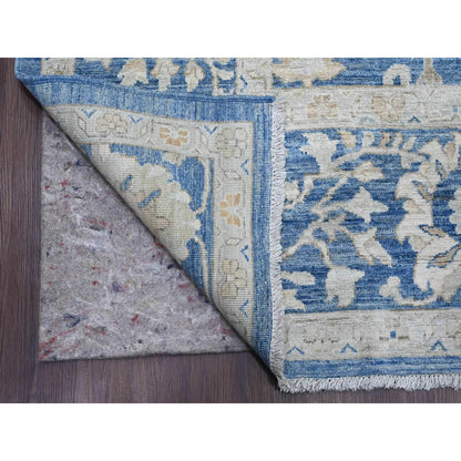 Oushak And Peshawar Wool Hand Knotted Rug Blue 8.9x11.7 -O020917