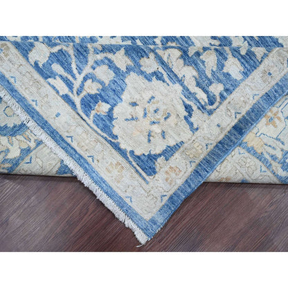 Oushak And Peshawar Wool Hand Knotted Rug Blue 8.9x11.7 -O020917