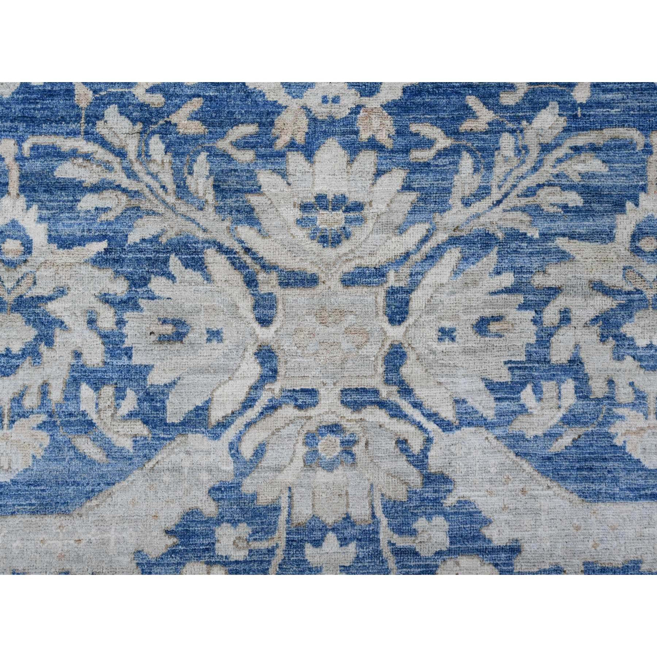 Blue 8'9" x 11'7" Oushak And Peshawar Hand knotted Wool Rug - Sku: O020917