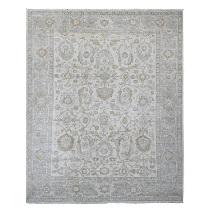 Heriz Wool Hand Knotted Rug Ivory 8.11x11.0 -O020918