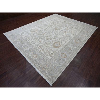 Heriz Wool Hand Knotted Rug Ivory 8.11x11.0 -O020918