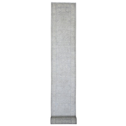Oushak And Peshawar Wool Hand Knotted Rug Grey 2.10x31.9 -O020919