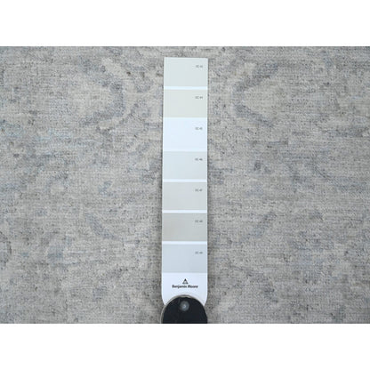 Oushak And Peshawar Wool Hand Knotted Rug Grey 2.10x31.9 -O020919