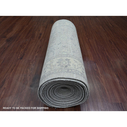 Oushak And Peshawar Wool Hand Knotted Rug Grey 2.10x31.9 -O020919