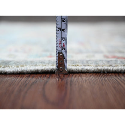 Oushak And Peshawar Wool Hand Knotted Rug Grey 2.7x12.3 -O020920