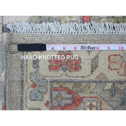 Oushak And Peshawar Wool Hand Knotted Rug Grey 2.7x12.3 -O020920