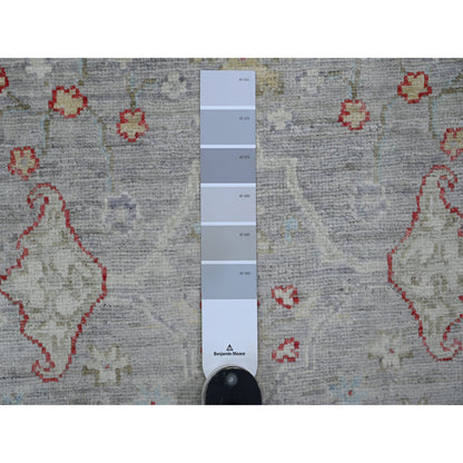Oushak And Peshawar Wool Hand Knotted Rug Grey 3.1x15.10 -O020921