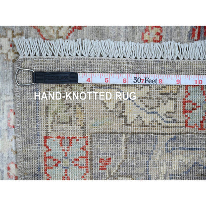 Oushak And Peshawar Wool Hand Knotted Rug Grey 3.1x15.10 -O020921