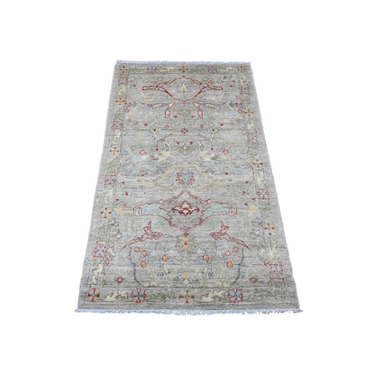 Oushak And Peshawar Wool Hand Knotted Rug Grey 3.0x5.1 -O020923