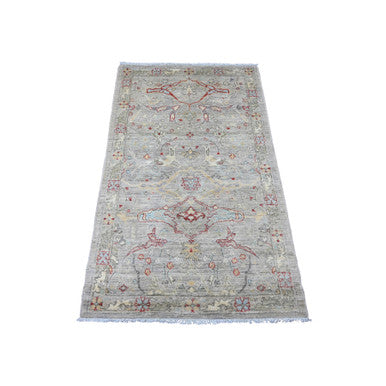 Oushak And Peshawar Wool Hand Knotted Rug Grey 3.0x5.1 -O020923