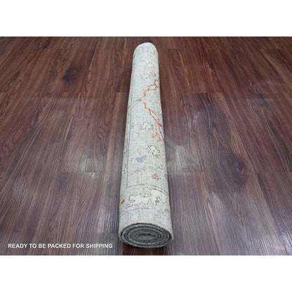 Oushak And Peshawar Wool Hand Knotted Rug Grey 3.0x5.1 -O020923