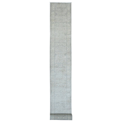 Oushak And Peshawar Wool Hand Knotted Rug Grey 2.3x29.4 -O020926