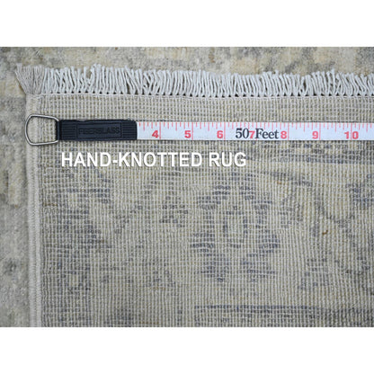 Oushak And Peshawar Wool Hand Knotted Rug Grey 2.3x29.4 -O020926