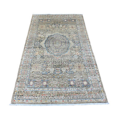 Mamluk Wool Hand Knotted Rug Brown 3.9x6.7 -O020929