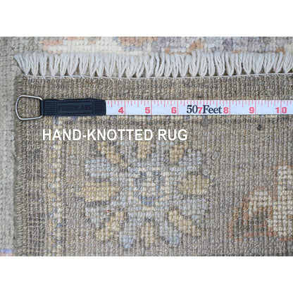 Oushak And Peshawar Wool Hand Knotted Rug Green 2.11x19.10 -O020931
