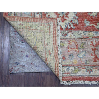 Oushak And Peshawar Wool Hand Knotted Rug Red 6.0x8.9 -O020934