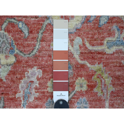 Oushak And Peshawar Wool Hand Knotted Rug Red 6.0x8.9 -O020934