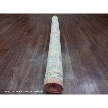 Oushak And Peshawar Wool Hand Knotted Rug Red 6.0x8.9 -O020934