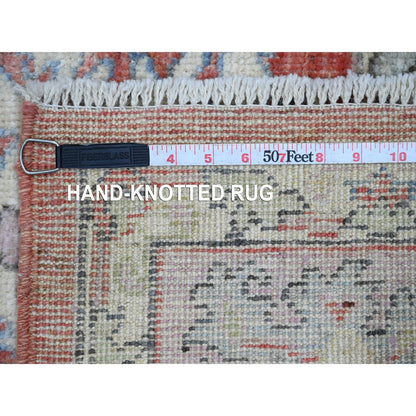 Oushak And Peshawar Wool Hand Knotted Rug Red 6.0x8.9 -O020934