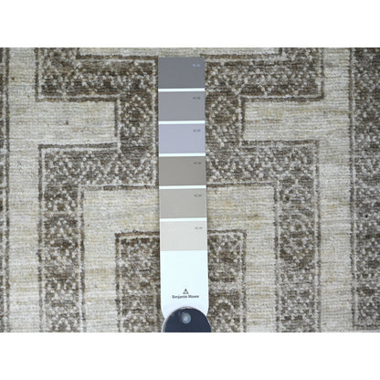 Tribal & Geometric Wool Hand Knotted Rug Brown 2.7x9.5 -O020940