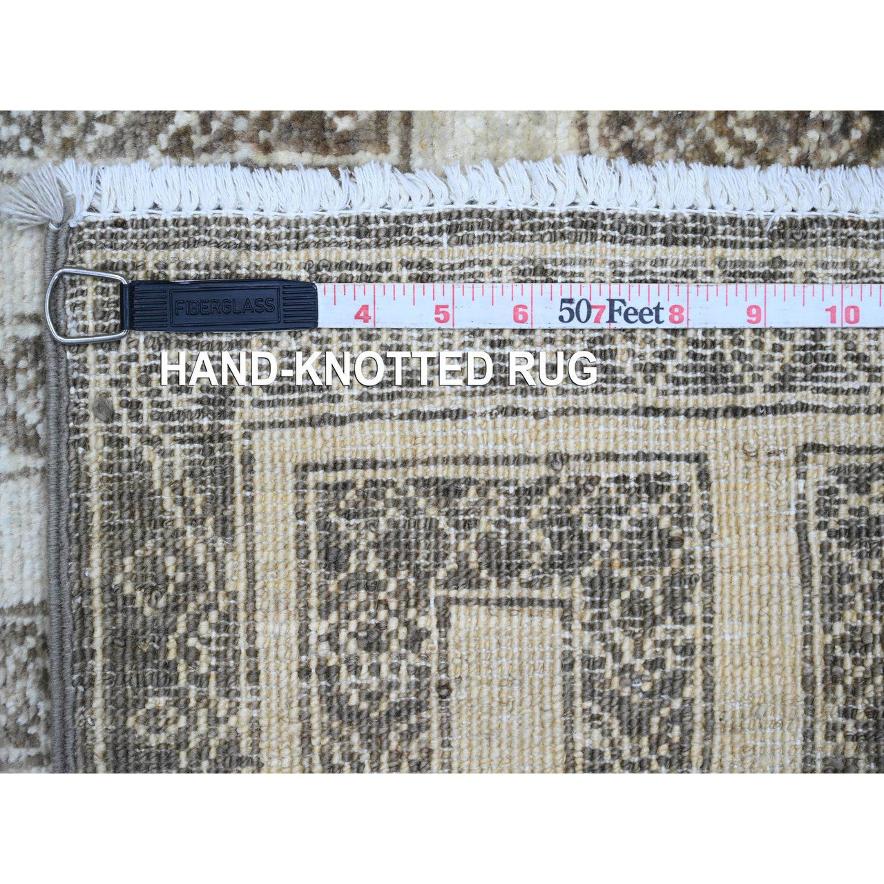 Brown 2'7" x 9'5" Tribal & Geometric Hand knotted Wool Rug - Sku: O020940
