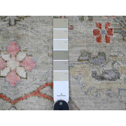 Oushak And Peshawar Wool Hand Knotted Rug Grey 4.5x5.11 -O020941