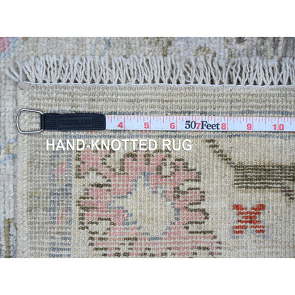 Oushak And Peshawar Wool Hand Knotted Rug Grey 4.5x5.11 -O020941