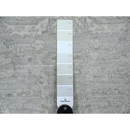 Oushak And Peshawar Wool Hand Knotted Rug Grey 2.6x19.2 -O020945