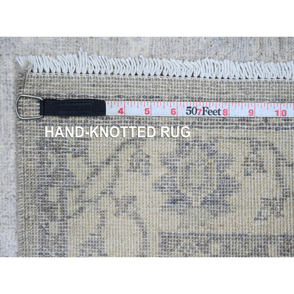 Oushak And Peshawar Wool Hand Knotted Rug Grey 2.6x19.2 -O020945