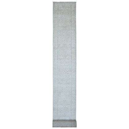 Oushak And Peshawar Wool Hand Knotted Rug Grey 2.6x28.9 -O020946