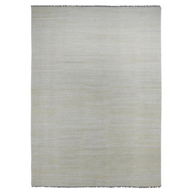 Flat Weave Wool Hand Woven Rug Beige 8.9x12.4 -O020947