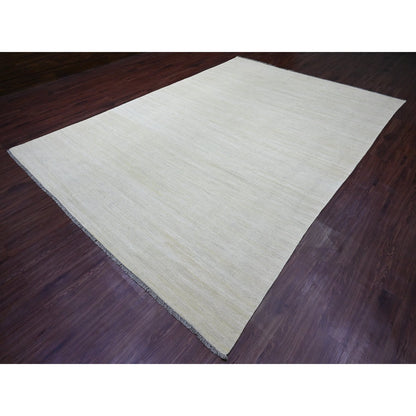 Flat Weave Wool Hand Woven Rug Beige 8.9x12.4 -O020947
