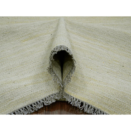 Flat Weave Wool Hand Woven Rug Beige 8.9x12.4 -O020947