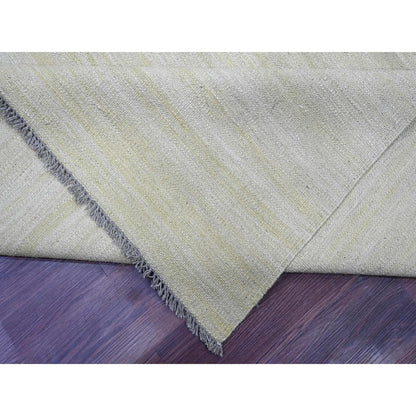 Flat Weave Wool Hand Woven Rug Beige 8.9x12.4 -O020947