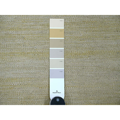 Flat Weave Wool Hand Woven Rug Beige 8.9x12.4 -O020947