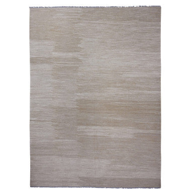 Flat Weave Wool Hand Woven Rug Brown 8.11x12.1 -O020948