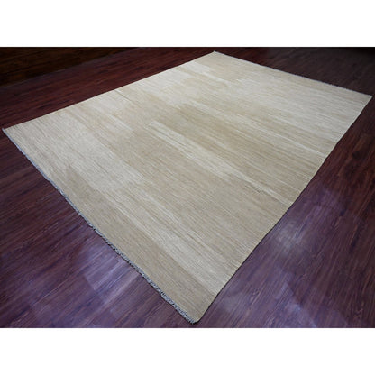 Flat Weave Wool Hand Woven Rug Brown 8.11x12.1 -O020948