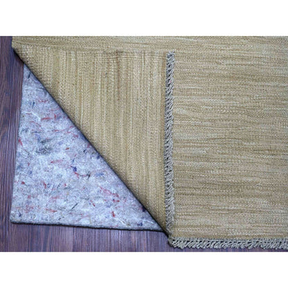 Flat Weave Wool Hand Woven Rug Brown 8.11x12.1 -O020948