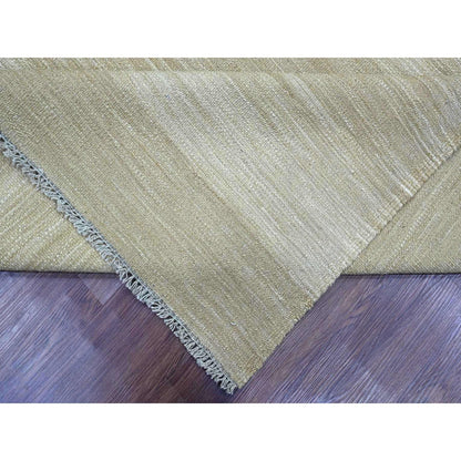 Flat Weave Wool Hand Woven Rug Brown 8.11x12.1 -O020948