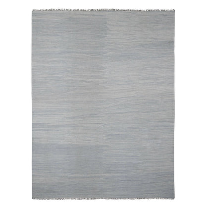 Flat Weave Wool Hand Woven Rug Blue 9.1x11.11 -O020951