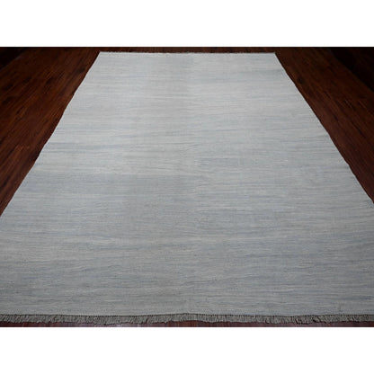Flat Weave Wool Hand Woven Rug Blue 9.1x11.11 -O020951
