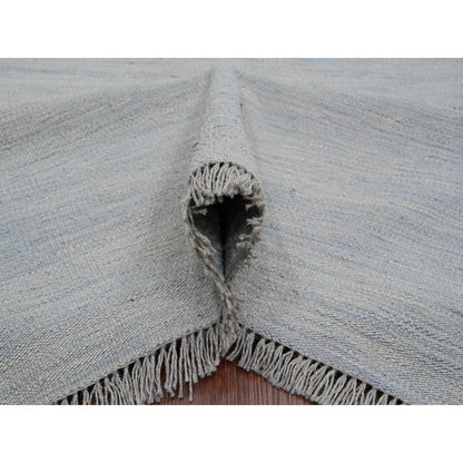 Flat Weave Wool Hand Woven Rug Blue 9.1x11.11 -O020951
