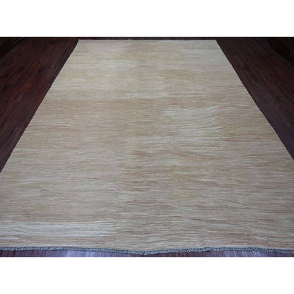 Flat Weave Wool Hand Woven Rug Brown 9.1x12.2 -O020952