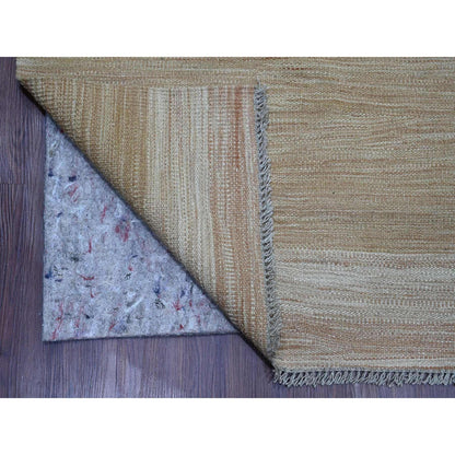 Flat Weave Wool Hand Woven Rug Brown 9.1x12.2 -O020952