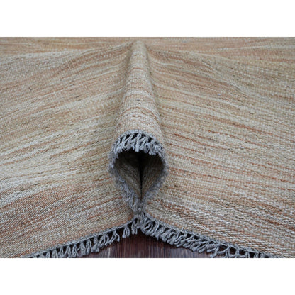 Flat Weave Wool Hand Woven Rug Brown 9.1x12.2 -O020952