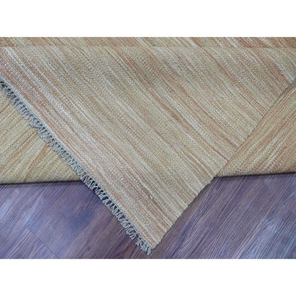 Flat Weave Wool Hand Woven Rug Brown 9.1x12.2 -O020952