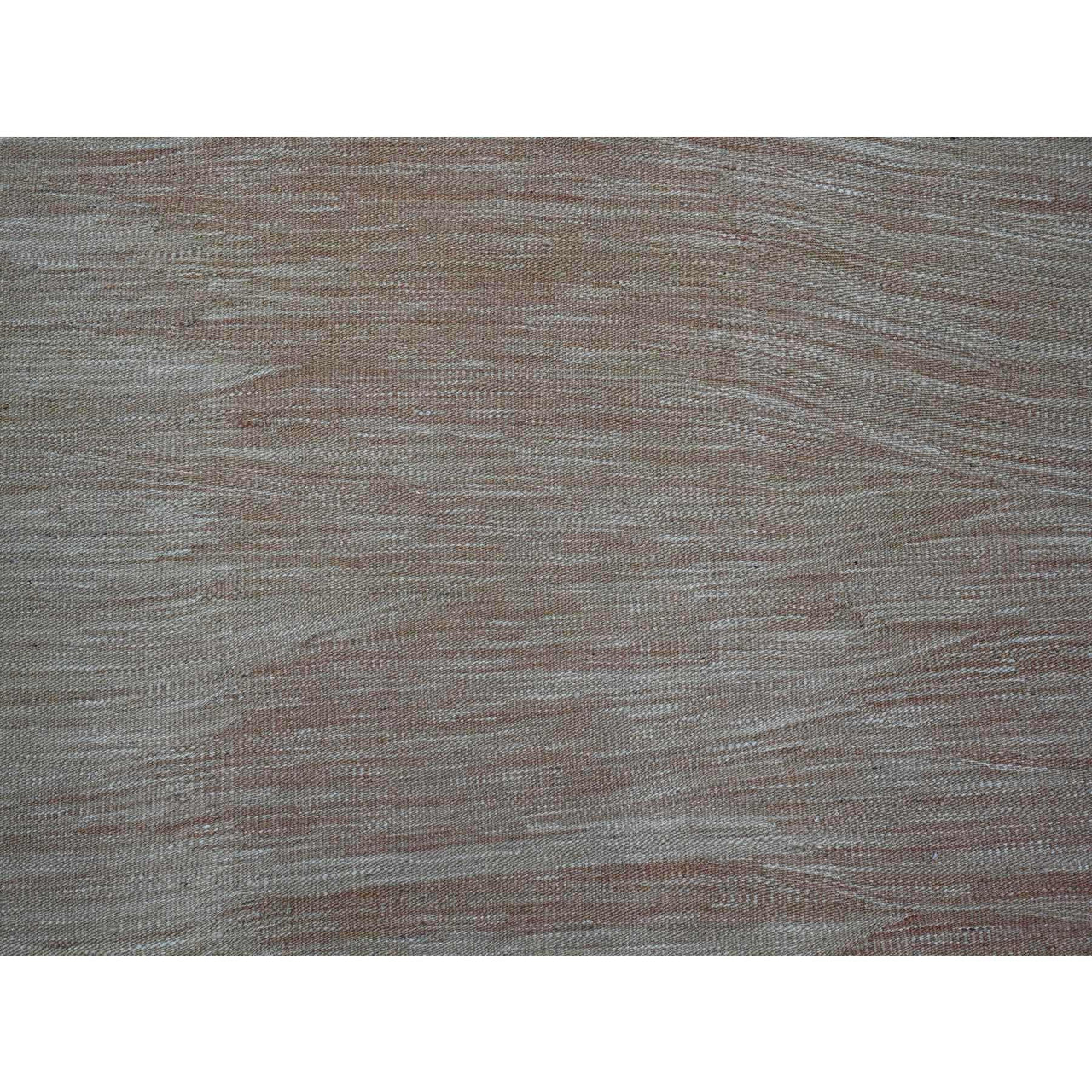Flat Weave Wool Hand Woven Rug Brown 9.1x12.2 -O020952
